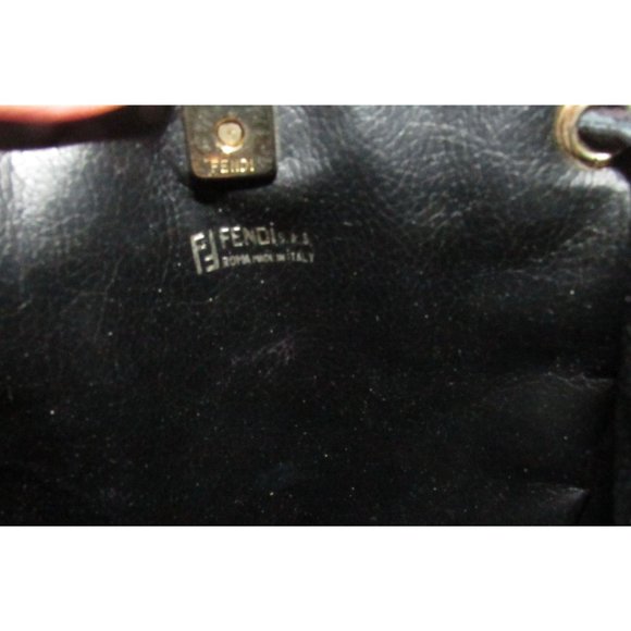 Early Fendi SAS Multi-colored 'FENDI' Logo Print on Black Coated Canvas - Picture 12 of 16